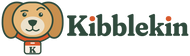 Kibblekin logo: a dog with a name tag, next to the Kibblekin wordmark